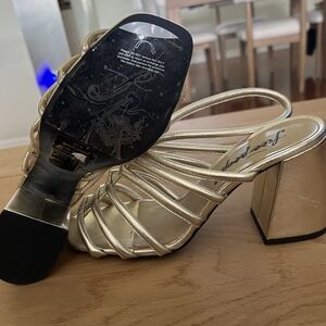 Gold Strappy Heeled Sandals